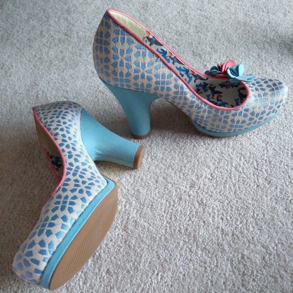 Ruby Shoo Light Blue Heels   7 US  and  8 US